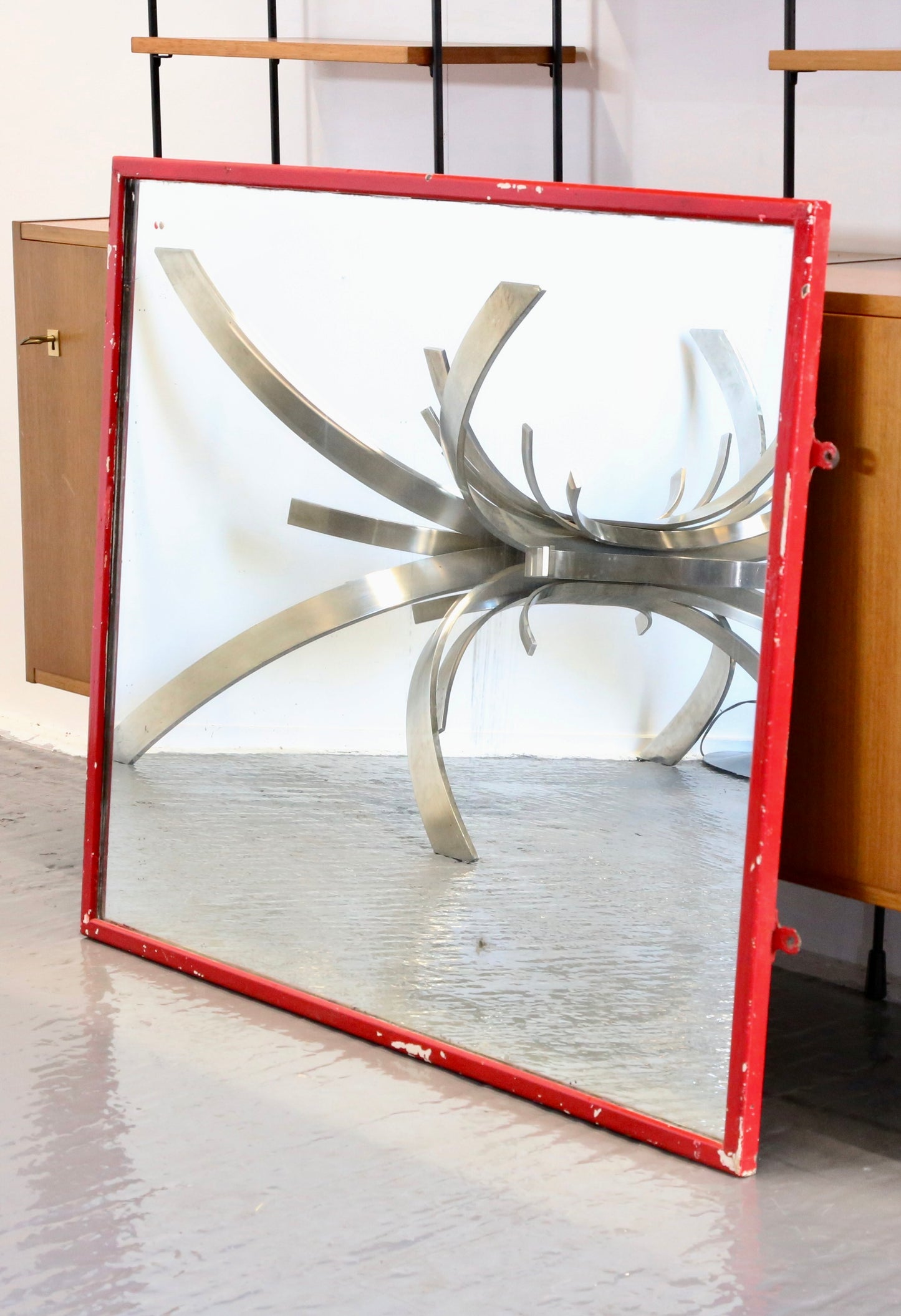 Large Mid Century Modern Rectangular Wall Mirror