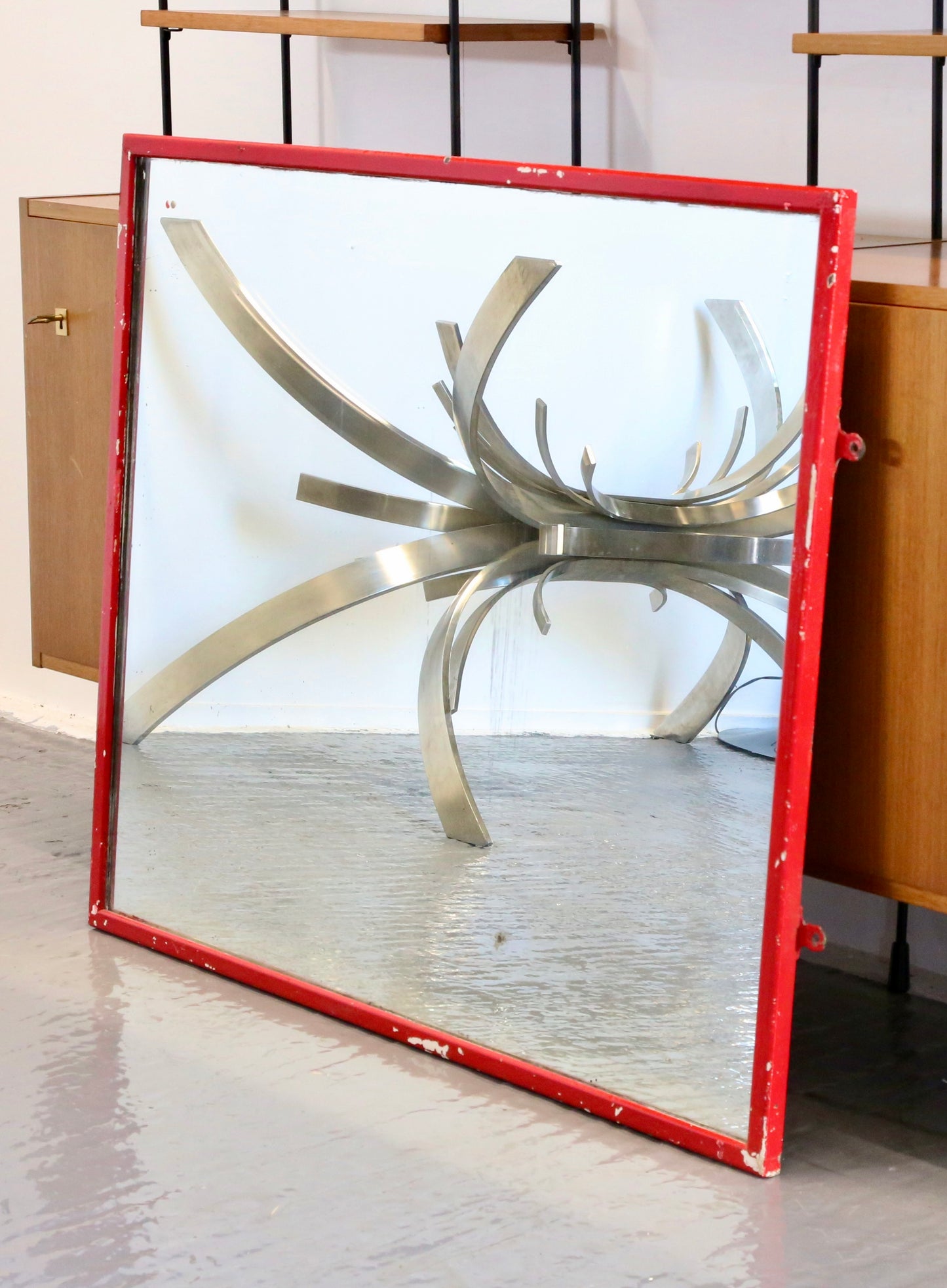 Large Mid Century Modern Rectangular Wall Mirror