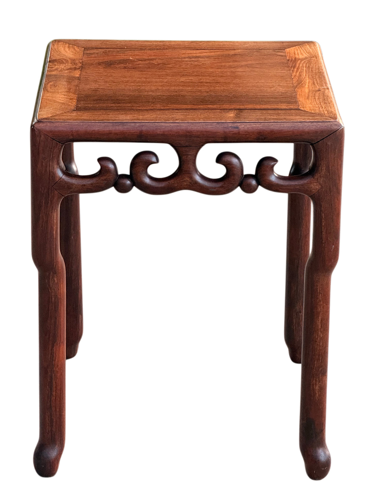 Front view of the Chinese rosewood square stand