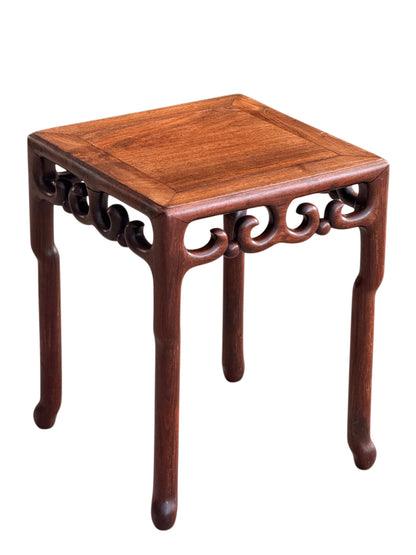 Full view of the antique Chinese rosewood side table
