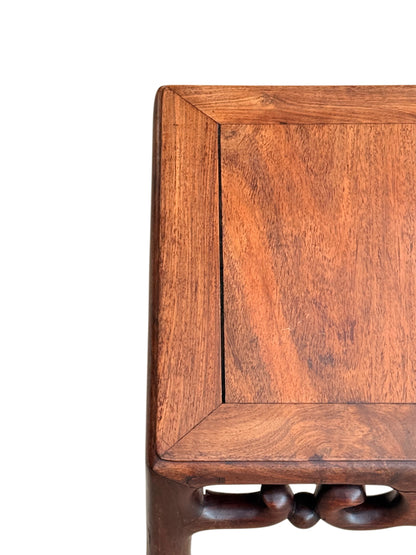 Top corner showing the mitred frame and small shrinkage gap at the panel edge