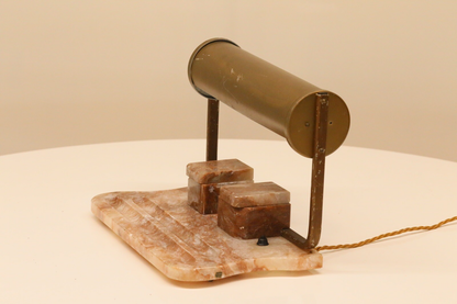 Art Deco desk lamp, rear three-quarter view with cord