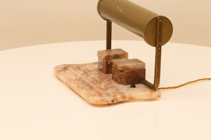Art Deco alabaster desk lamp, side view