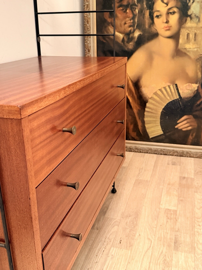 Close-up of Brianco teak drawers with metal handles