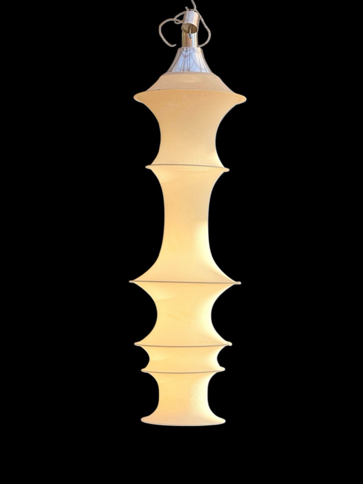 Bruno Munari Falkland pendant lamp for Danese Milano, full length on black