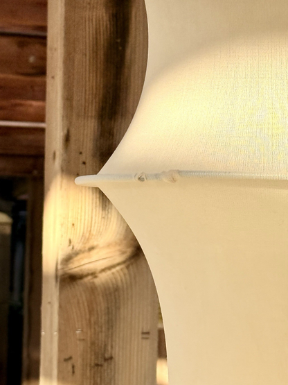 Close-up of the white fabric tier edge, Falkland pendant