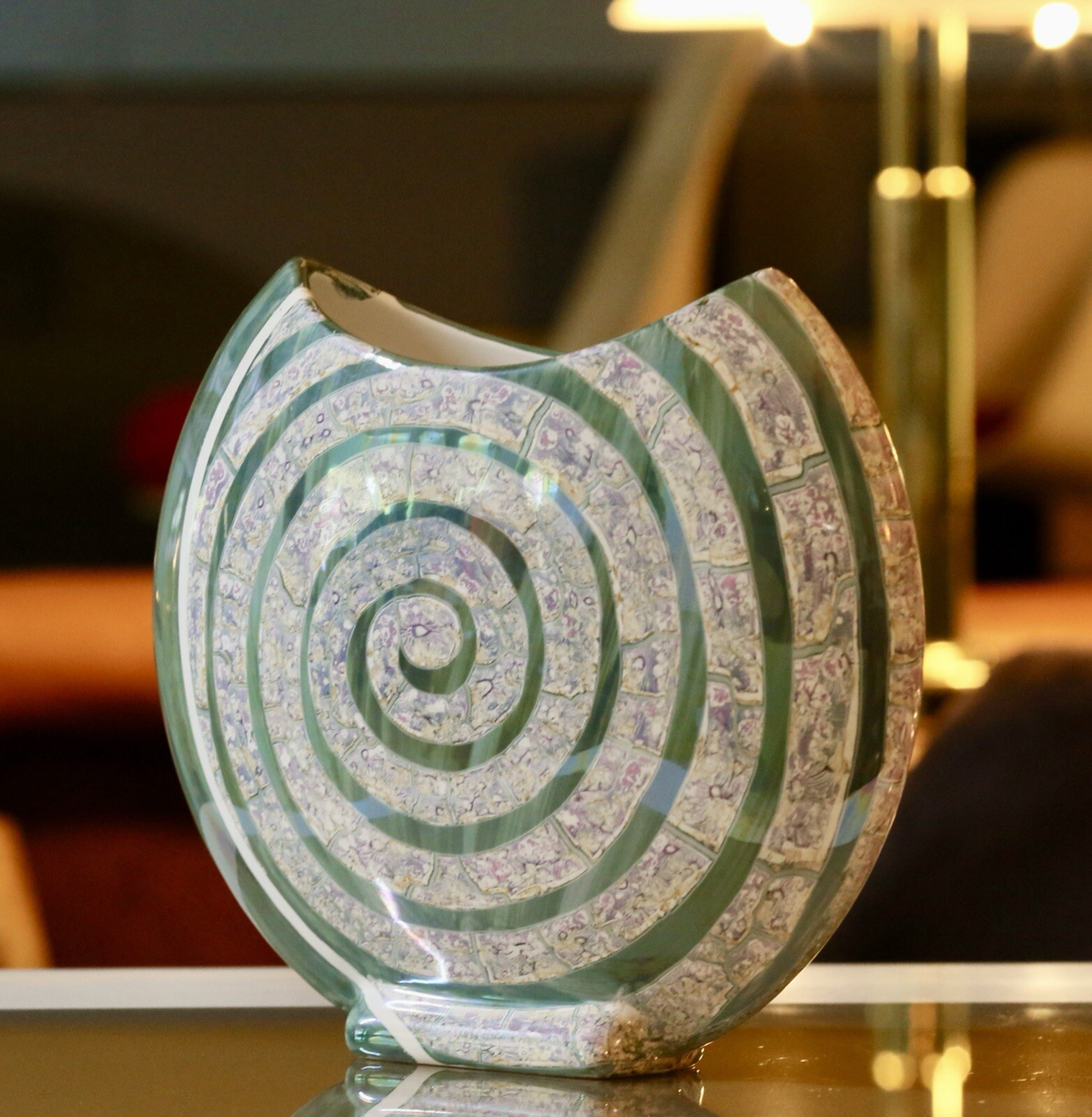 Costa Ceramiche Gandria moon vase, angled front view