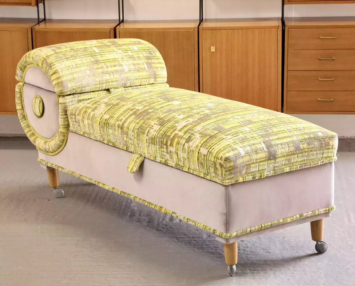 Relyon mid-century daybed ottoman, three-quarter view