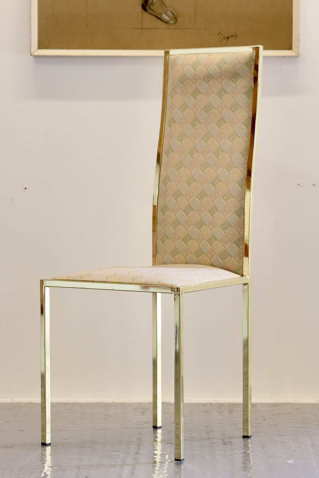 Renato Zevi Hollywood Regency gilt dining chair, three-quarter view