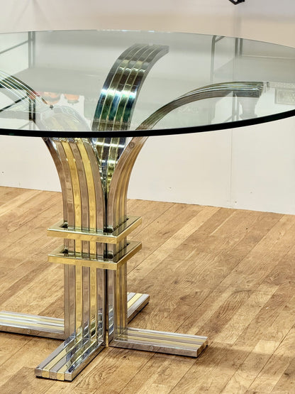 Renato Zevi centre table, view of pedestal through glass top