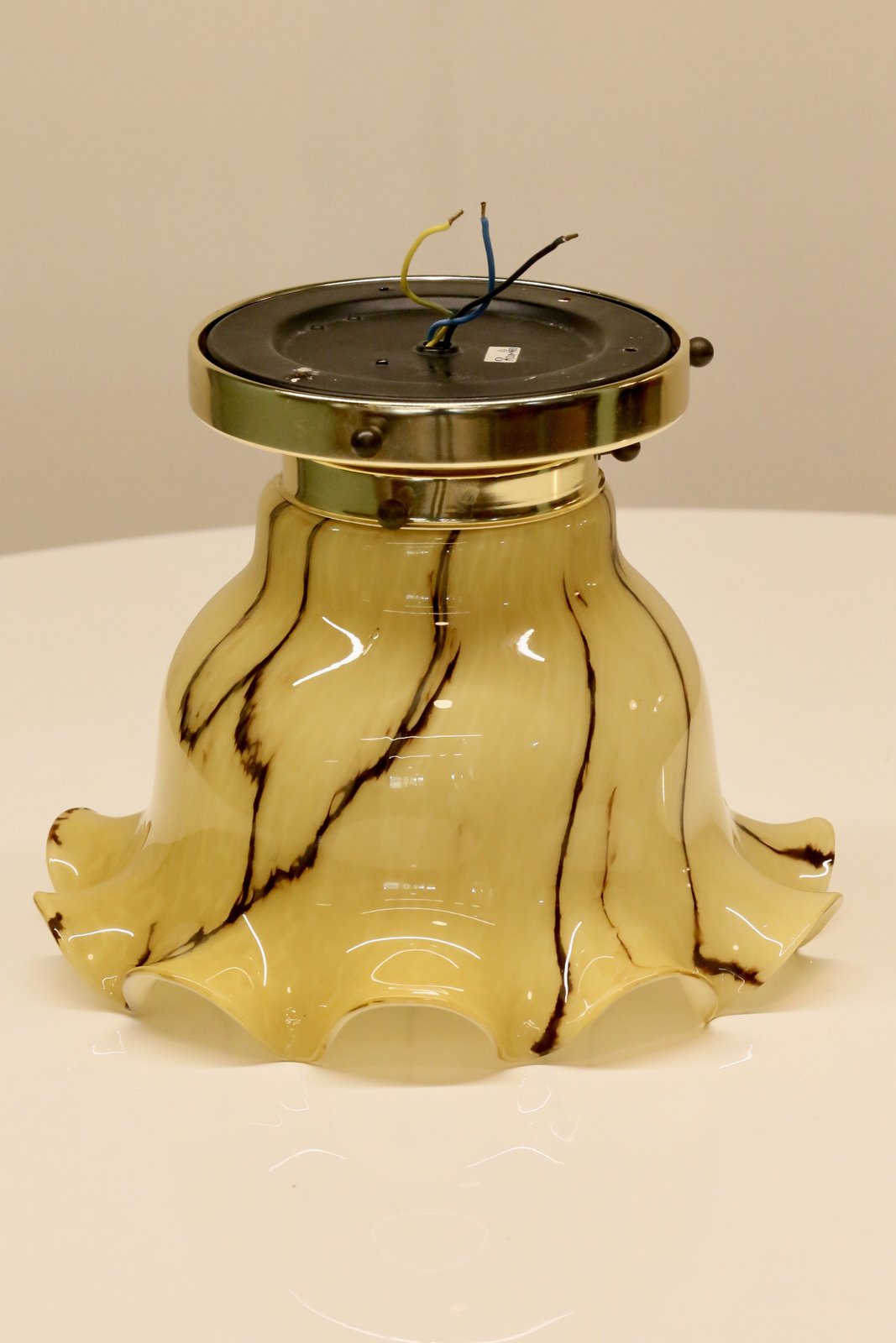 Peill & Putzler ruffled glass ceiling light, inverted view