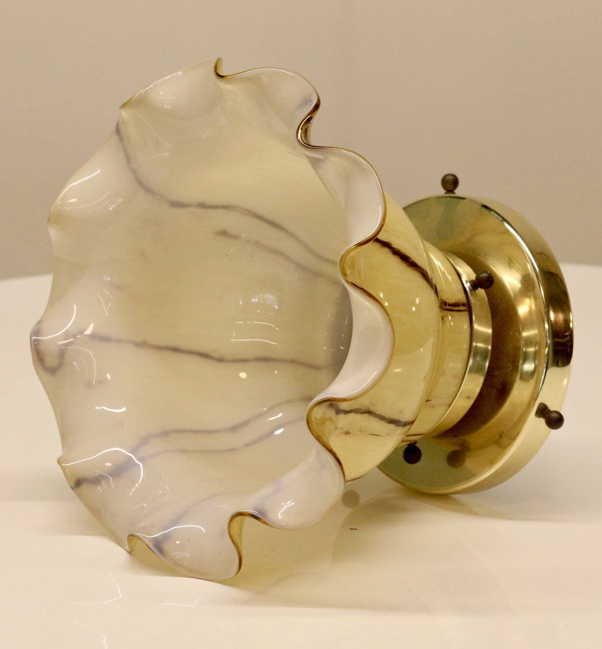 Peill & Putzler ruffled glass ceiling light, angled side view