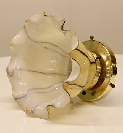 Peill & Putzler ruffled glass ceiling light, angled side view