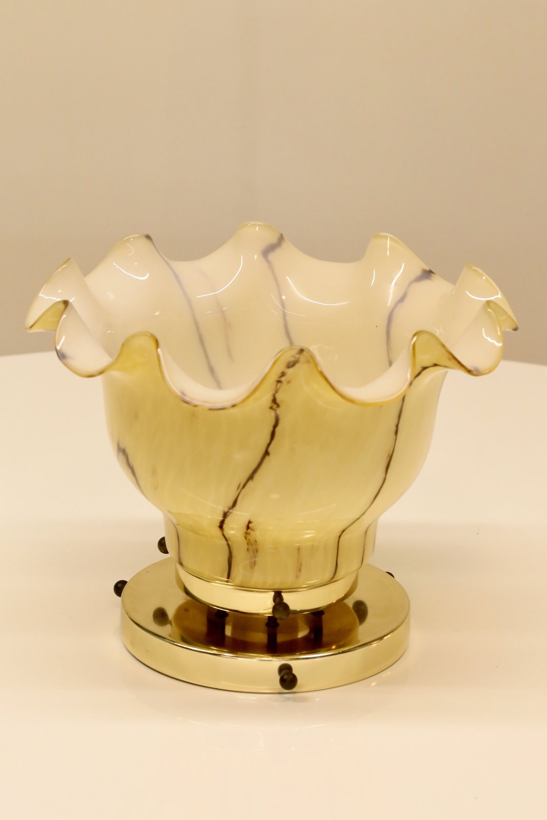 Peill & Putzler ruffled glass ceiling light, front view