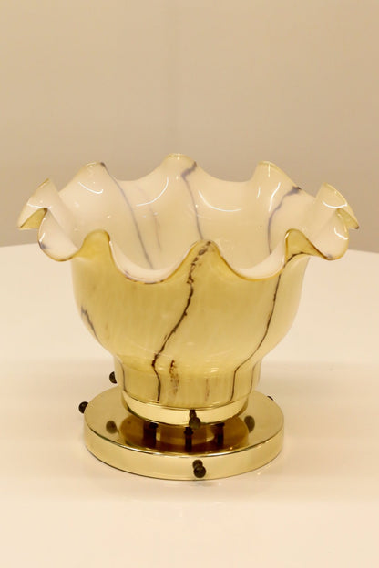 Peill & Putzler ruffled glass ceiling light, front view