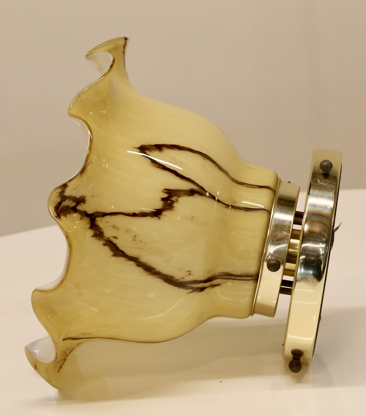 Peill & Putzler ruffled glass ceiling light, wall light position side view