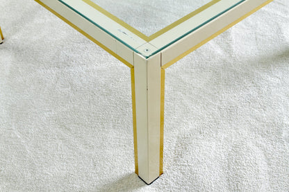Close-up of cream lacquer and gilt corner leg, Renato Zevi table