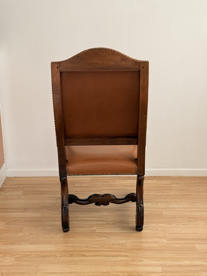 Back view of the Spanish carved armchair
