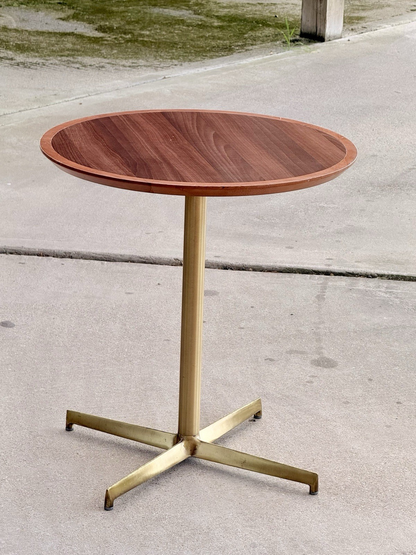 Pedrali mahogany finish side table, angled view