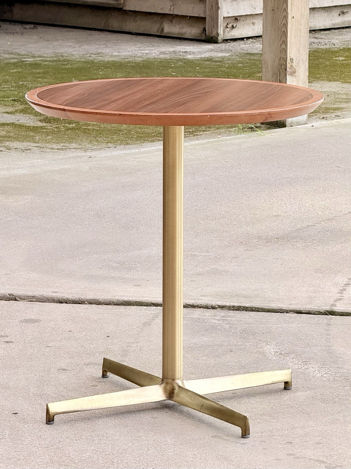 Pedrali mahogany finish side table, front view