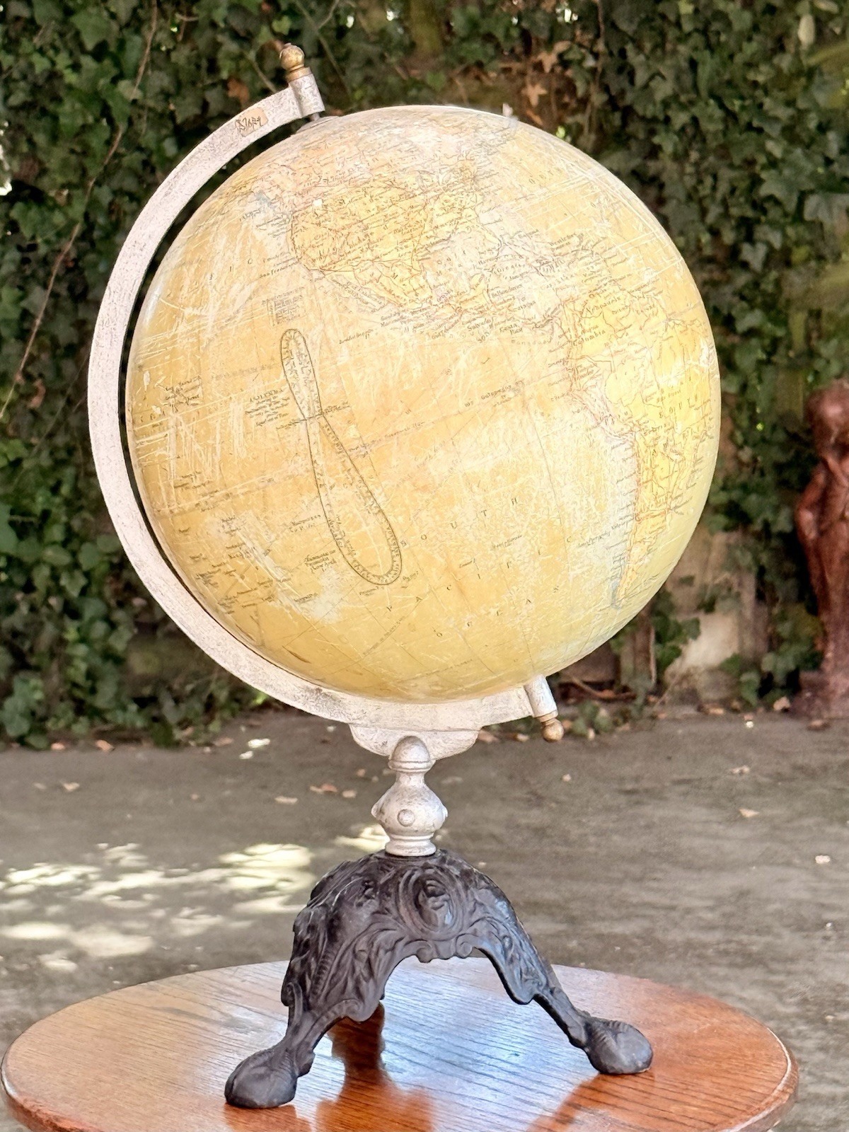 Philips 12 inch terrestrial globe outdoors, three-quarter view
