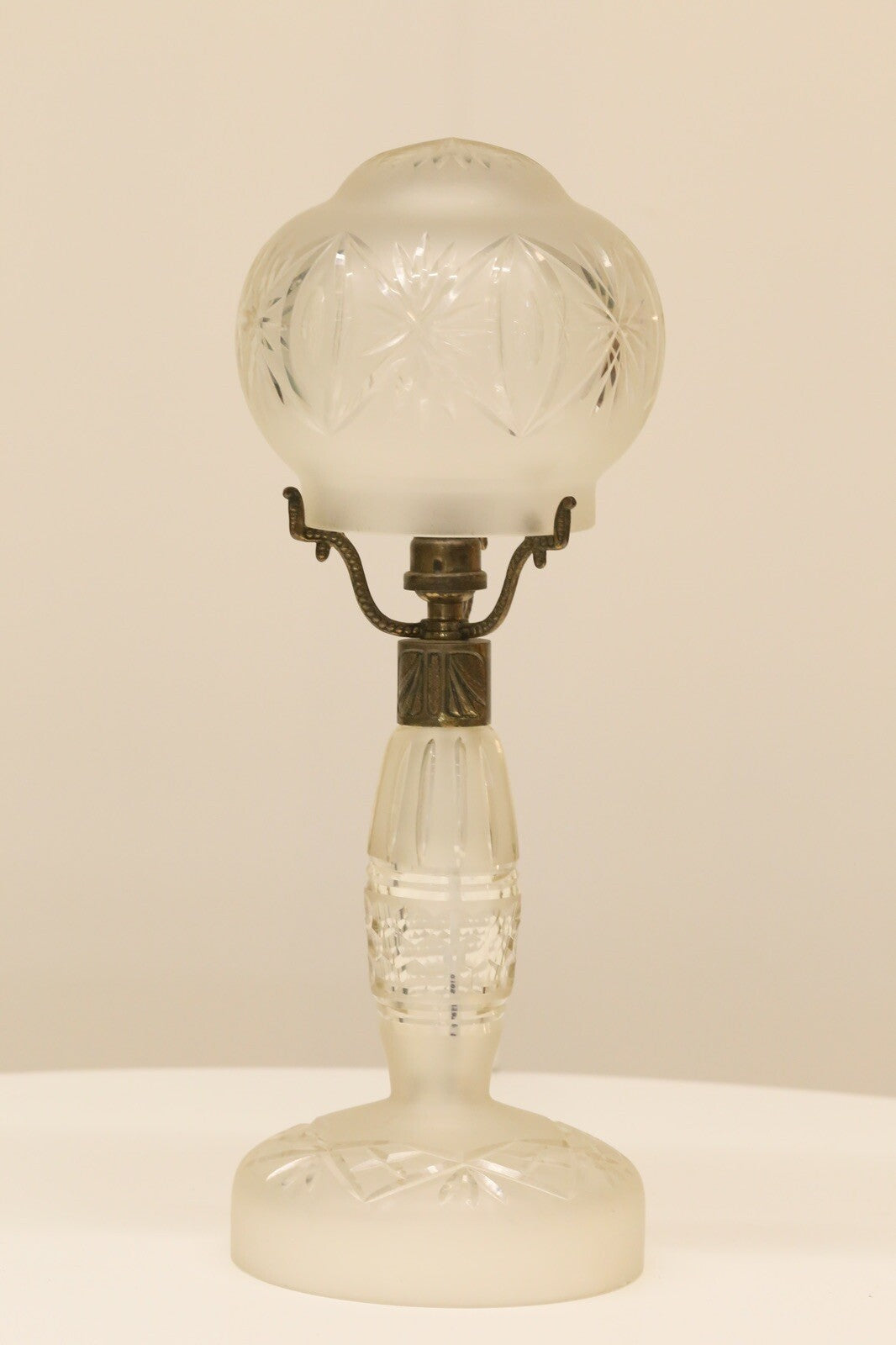 Fine Vintage Cut Crystal Glass Mushroom Form Table Lamp – image 6