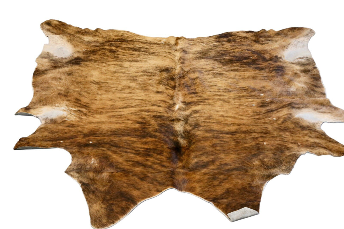 Brazilian brindle cowhide rug, full hide view