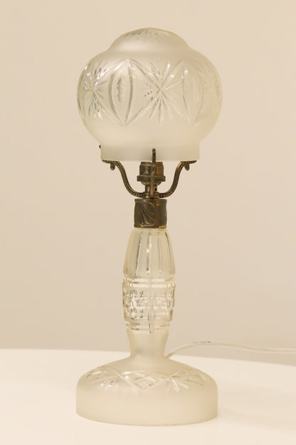 Fine Vintage Cut Crystal Glass Mushroom Form Table Lamp – image 4