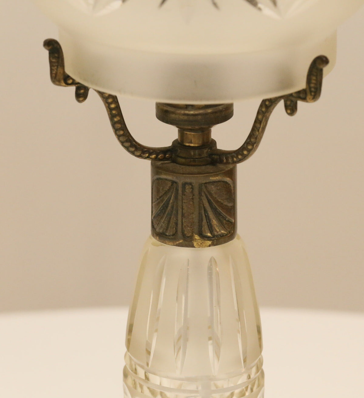 Fine Vintage Cut Crystal Glass Mushroom Form Table Lamp – image 11