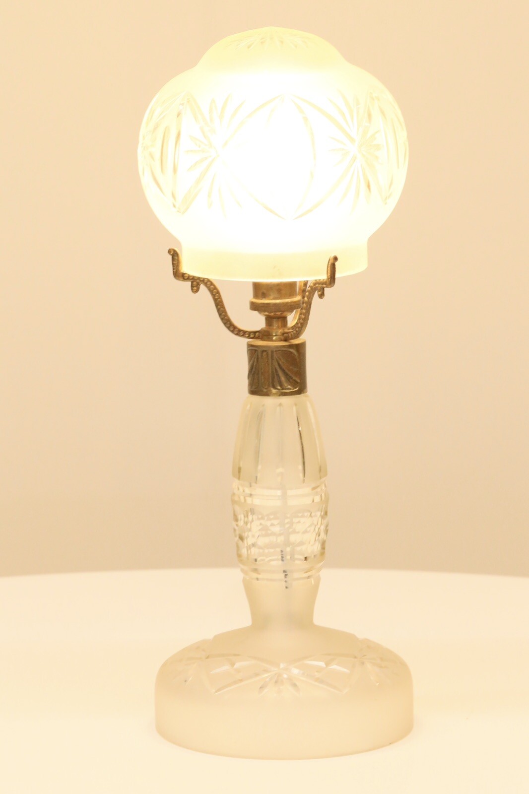 Fine Vintage Cut Crystal Glass Mushroom Form Table Lamp – image 14