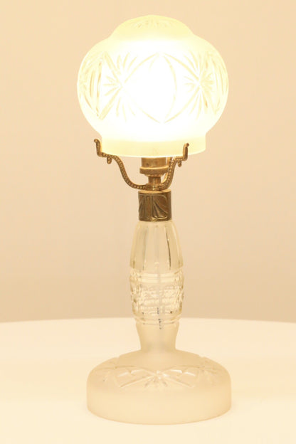 Fine Vintage Cut Crystal Glass Mushroom Form Table Lamp – image 14
