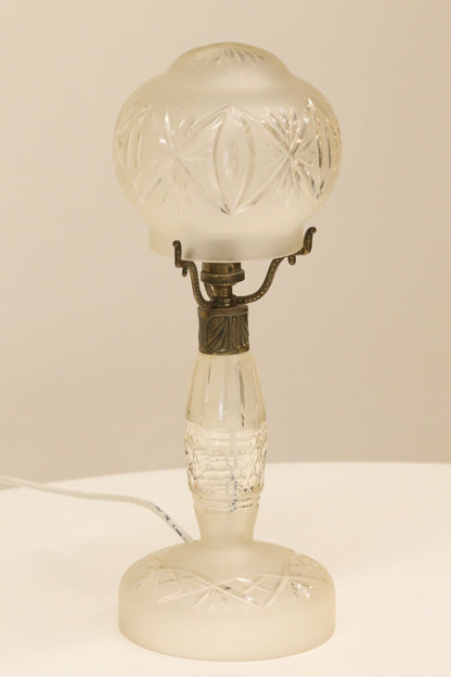Fine Vintage Cut Crystal Glass Mushroom Form Table Lamp – image 2