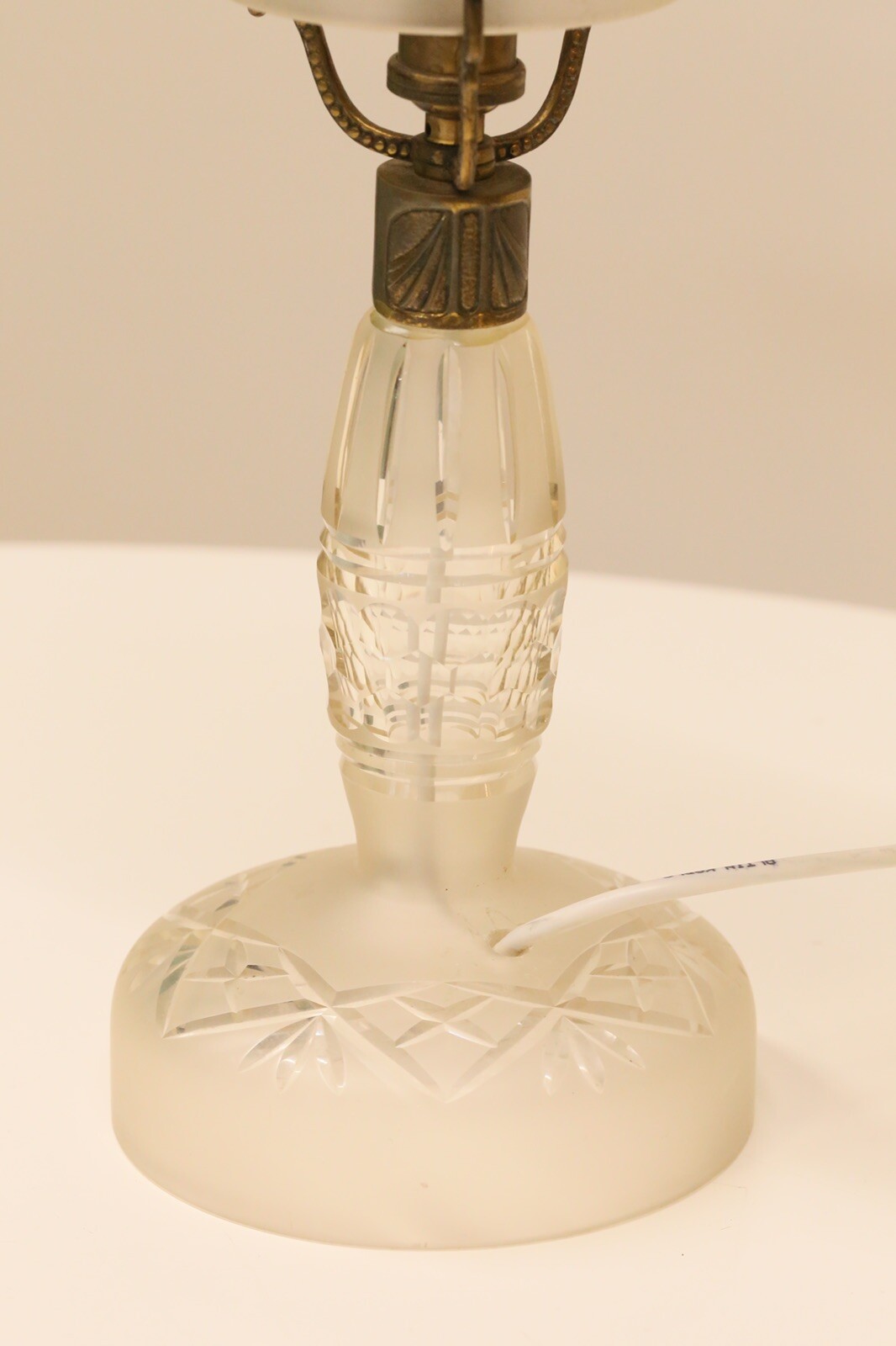 Fine Vintage Cut Crystal Glass Mushroom Form Table Lamp – image 13