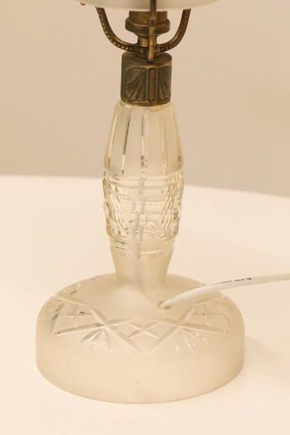 Fine Vintage Cut Crystal Glass Mushroom Form Table Lamp – image 13