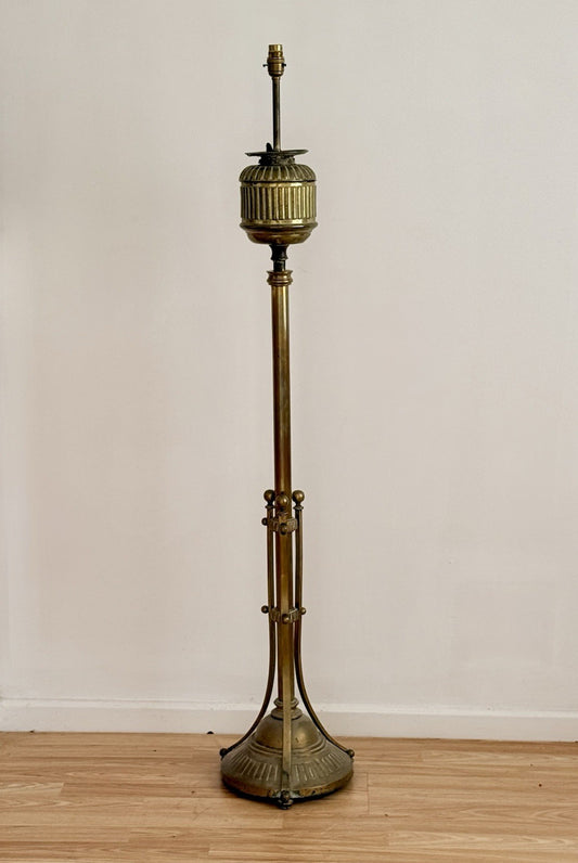 Hine & Co brass floor lamp without shade, full height