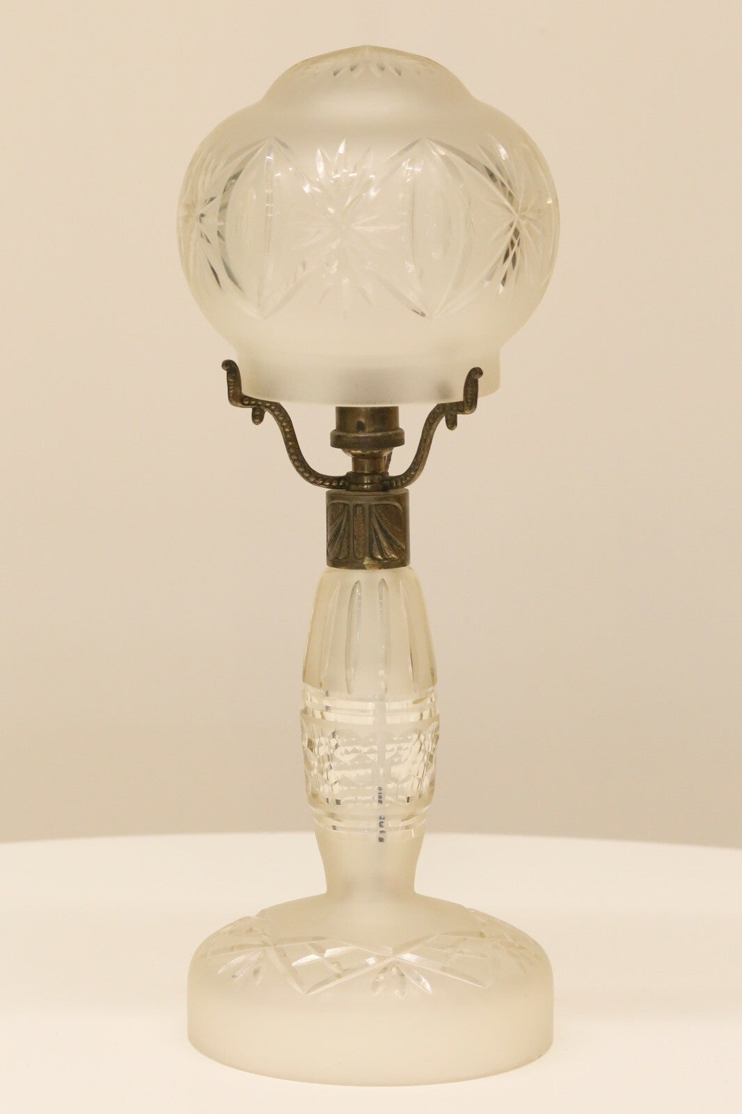 Fine Vintage Cut Crystal Glass Mushroom Form Table Lamp – image 1