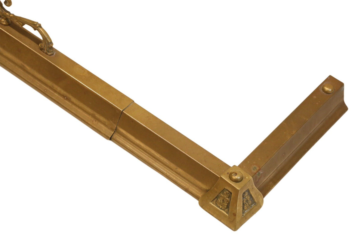 Brass fireplace fender corner and side rail