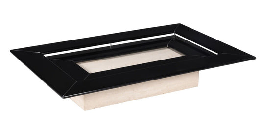 Large mid-century modern Re Quadro coffee table by Paolo Piva for B&B Italia, black frame on pale base