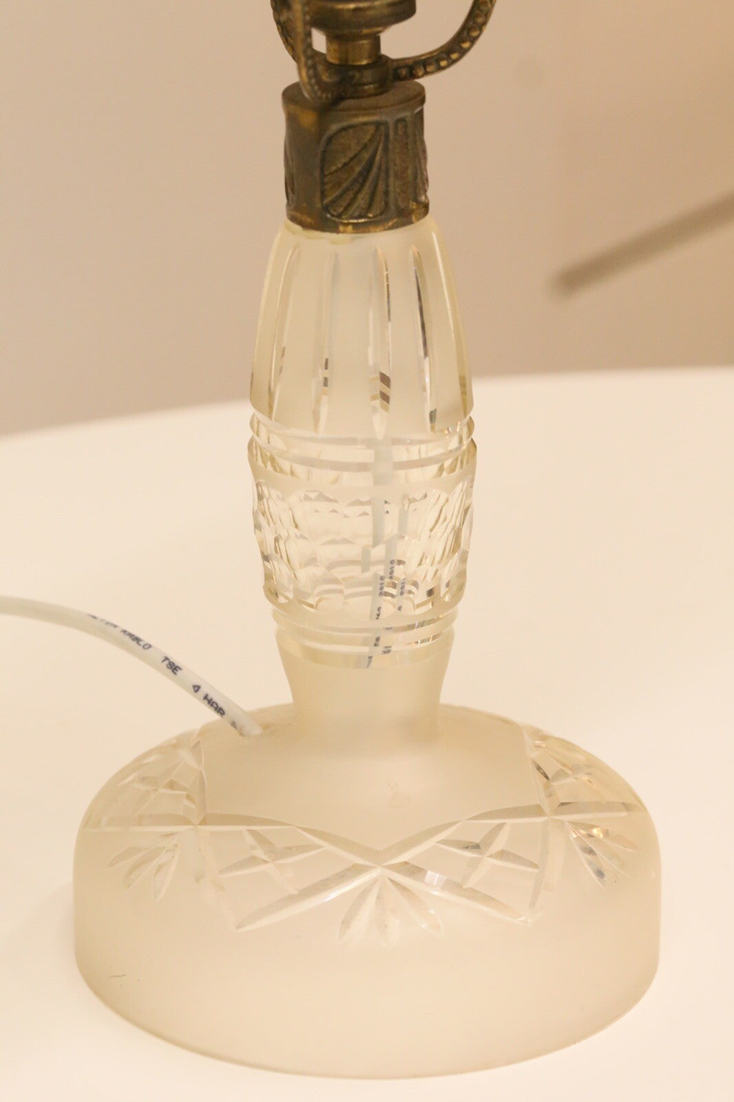 Fine Vintage Cut Crystal Glass Mushroom Form Table Lamp – image 10