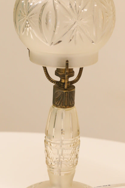 Fine Vintage Cut Crystal Glass Mushroom Form Table Lamp – image 12