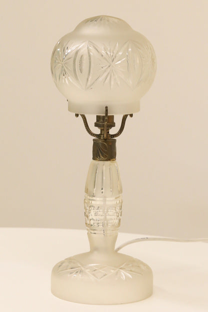 Fine Vintage Cut Crystal Glass Mushroom Form Table Lamp – image 3
