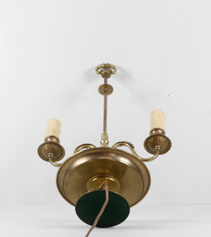 Underside of the ormolu brass bouillotte lamp base