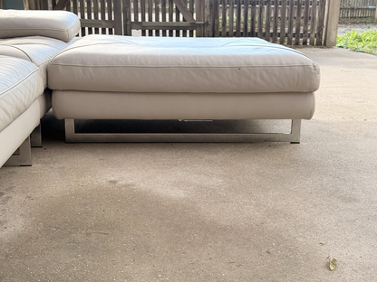 Roche Bobois Scénario ottoman section on polished metal frame