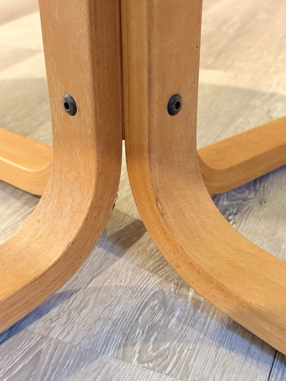 Close-up of bolted bentwood joint, Westnofa Siesta base