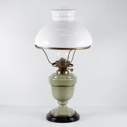 Vintage Bakelite and Bronze Parrafin Oil Table Lamp